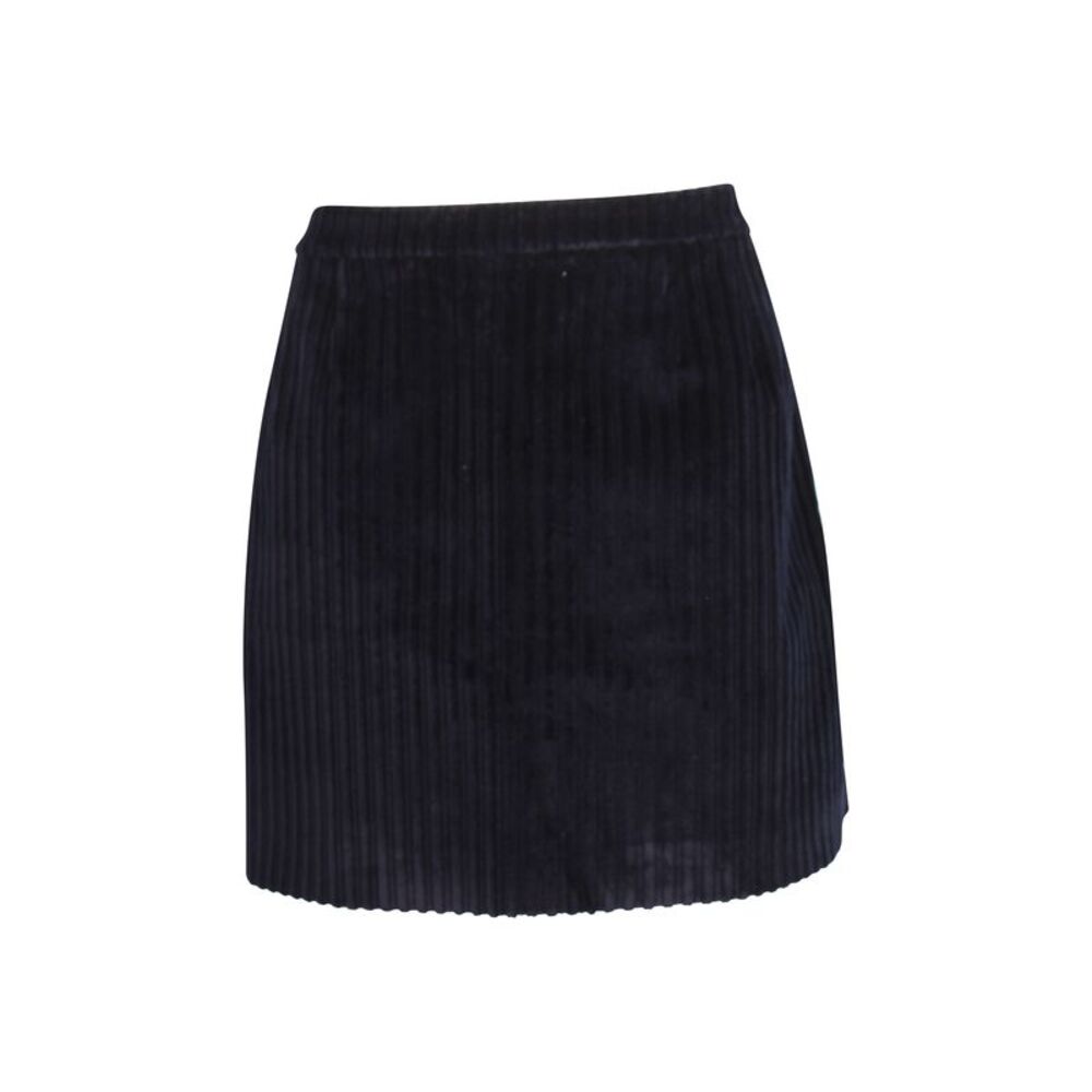Red Valentino Flared Corduroy Mini Skirt in Navy Blue Cotton